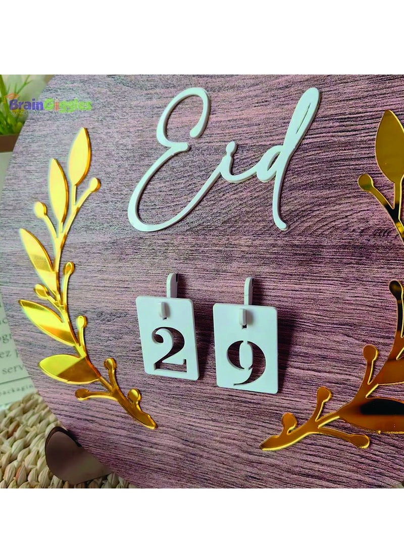 BrainGiggles Days Until Eid Countdown Calendar – Wooden Ramadan Advent Calendar, Tabletop Decor - Image 5