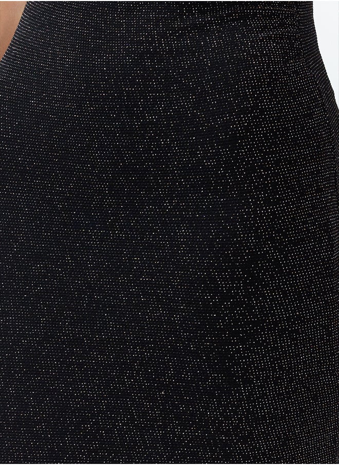 trendyol - Black Body Fitted Lined Glittered Glittered Knitted Elegant Evening Dress TPRSS24EL00111 - Image 1