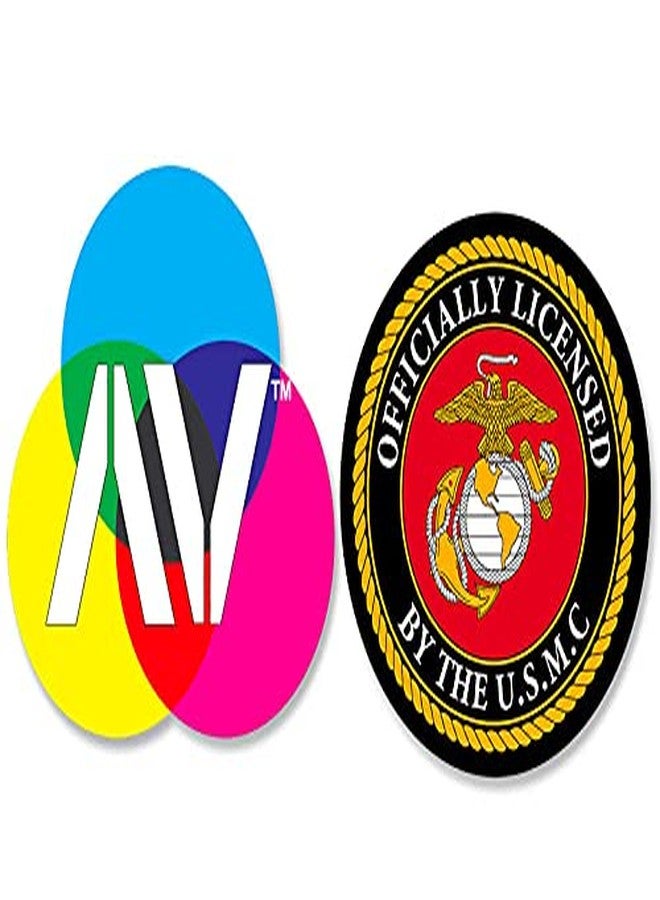 AV White Vinyl Semper FI Lettering Sticker (Window Decal us Marine Corps for car Truck or Laptop (2 x 8 inch) USMC Licensed - Image 3