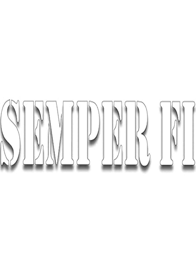 AV White Vinyl Semper FI Lettering Sticker (Window Decal us Marine Corps for car Truck or Laptop (2 x 8 inch) USMC Licensed - Image 1