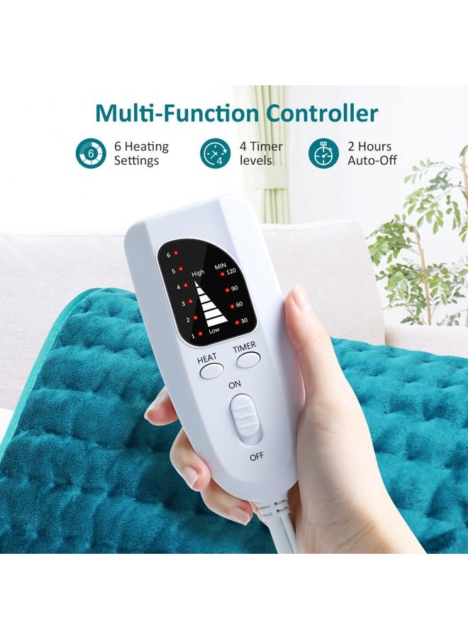 BESIGILA Electric Heating pad for Back/Shoulder/Neck/Knee/Leg Pain Relief, 6 Fast Heating Settings, Auto-Off, Machine Washable, Moist Dry Heat Options, Extra Large 12"x24" - Image 3
