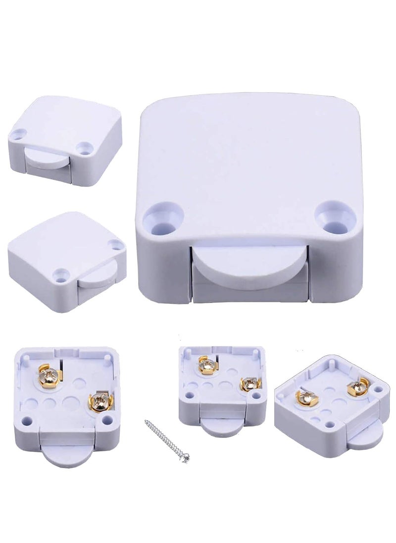 S-Power SPOWER Wardrobe Door Plastic Auto Switch Self Resetting Wardrobe Cupboard Sliding Switch Pack of 10  - Image 1