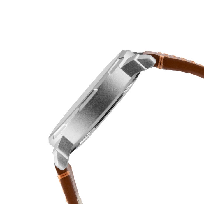 ELIZ ES8924G1SND SS Caseback & Leather Strap Day-Date Men's Watch - Image 2