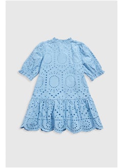 mothercare Blue Broderie Dress  - Image 1