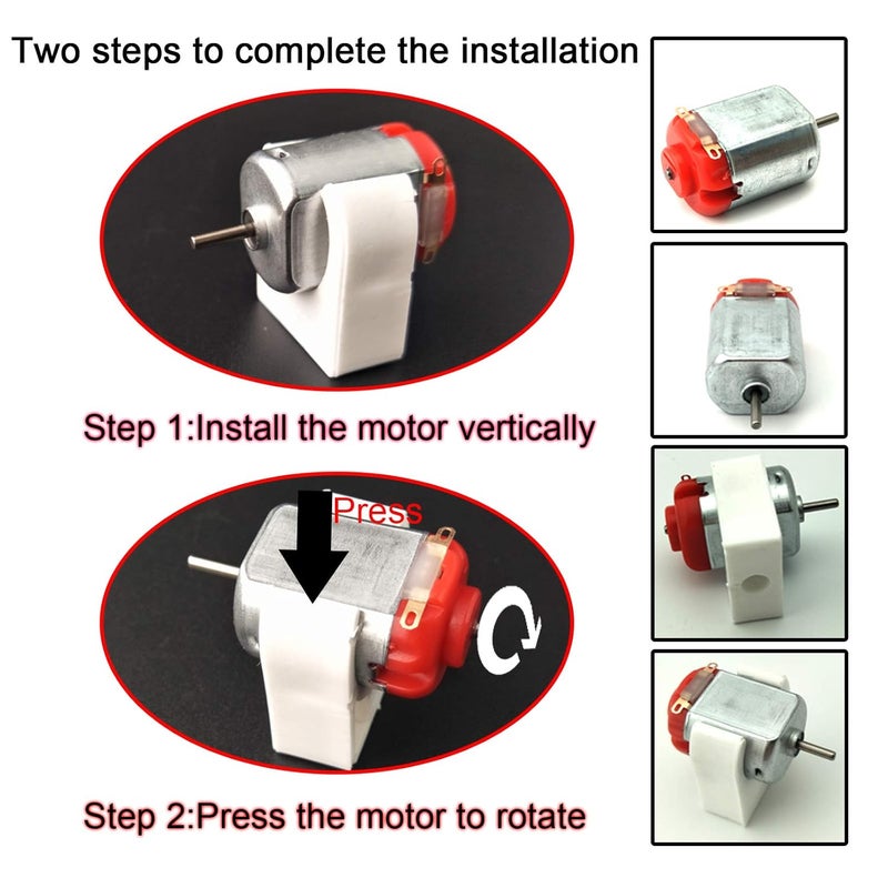 EUDAX 10pcs Micro 130 DC Motor Strong Magnetic Brushed Electric DC 3V 12V 25000 RPM Cars Toys Electric Motor High Speed Torque DIY Remote Control Toy Car Hobby Motor Metal Car Engine Motor Kit for Toys - Image 4