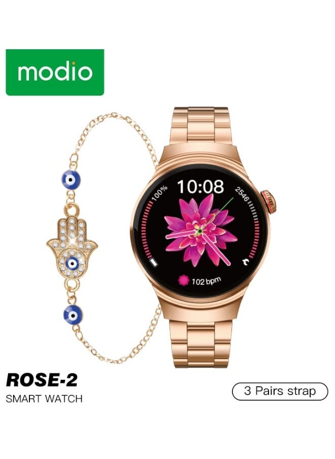 modio modio Rose 2 Ladies Watch With 3 Strap Gold  - Image 1