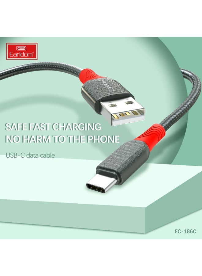 Earldom EC-186C 2.4A Cable Type-C Fast Charging, 1m Length – black - Image 2