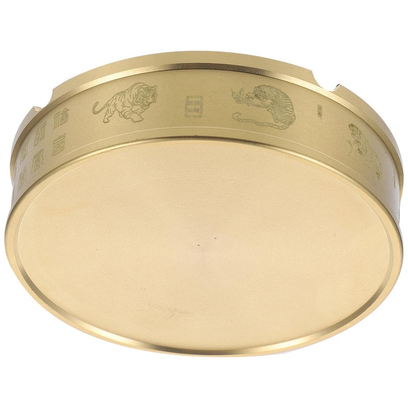Brass Retro Fu Character Ashtray Easy Clean Metal Ash Tray For Home Office Desktop - Image 2