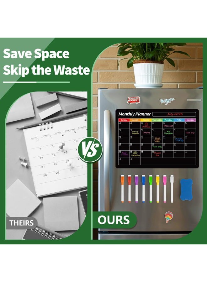 FINDMAG Magnetic Dry Erase Board, Menu Board for Kitchen, Magnetic Calendar for Planner 2025-2026, Monthly Fridge Calendar with 6 Markers & Eraser for Cleaning Schedule and Checklist, 16"×12" - Image 4