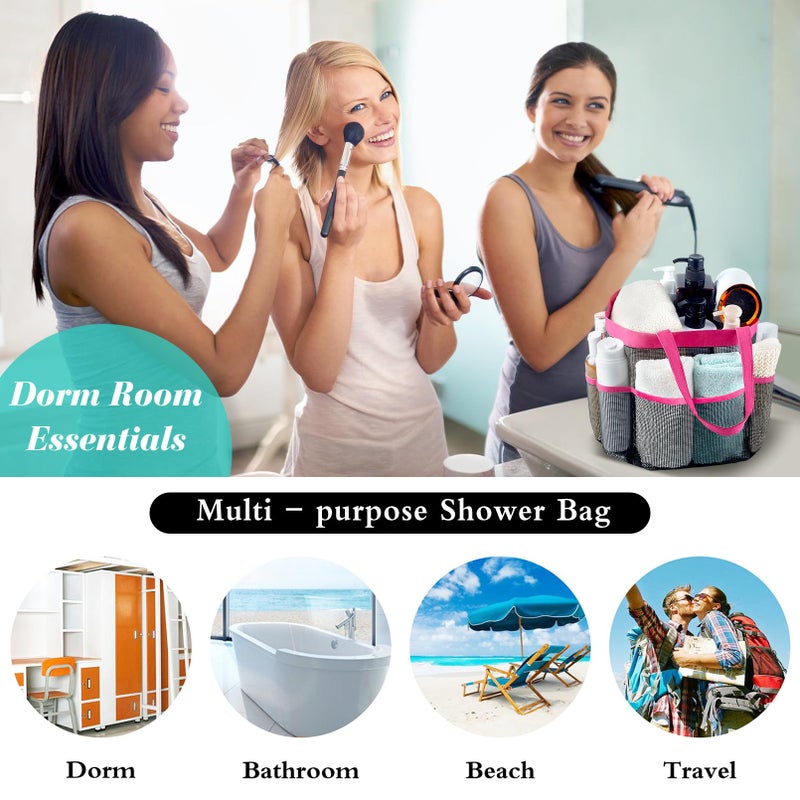 Attmu Mesh Shower Caddy Portable, Quick Dry Hanging Shower Tote Bag for College Dorm Room Essentials, Large Capacity Shower Caddy Dorm for Bathroom Gym Swimming - Image 4