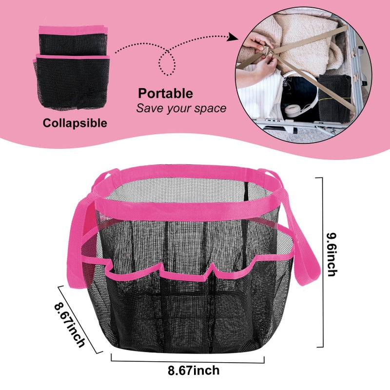 Attmu Mesh Shower Caddy Portable, Quick Dry Hanging Shower Tote Bag for College Dorm Room Essentials, Large Capacity Shower Caddy Dorm for Bathroom Gym Swimming - Image 3
