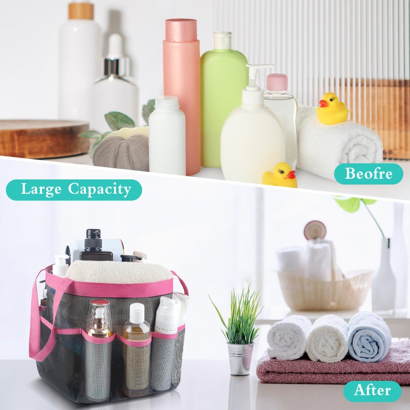 Attmu Mesh Shower Caddy Portable, Quick Dry Hanging Shower Tote Bag for College Dorm Room Essentials, Large Capacity Shower Caddy Dorm for Bathroom Gym Swimming - Image 5