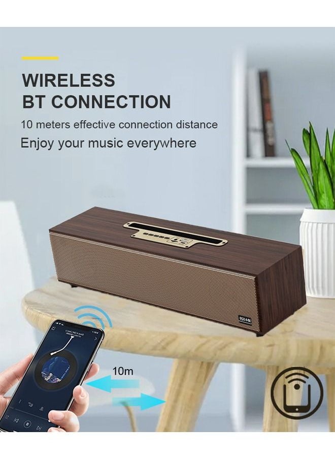 Generic - Retro Bluetooth Speakers Wooden Bookshelf Speakers with Aux Input and FM Radio, PC Computer Speakers for Desktop Bluetooth Wireless, Home Small Blue Tooth Speaker for iPhone TV - Image 1