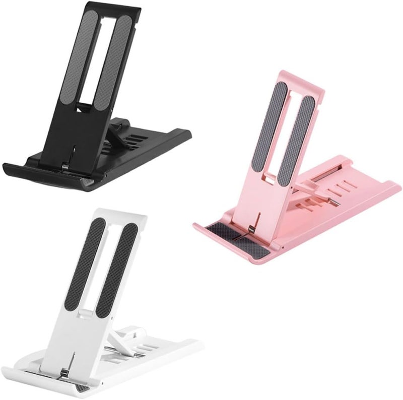 3pcs Foldable Phone Stand and Tablet Bracket Desktop Holder Set with Adhesive Adjustable Mobile Phone Support for Smartphones Multi-Color - Image 1