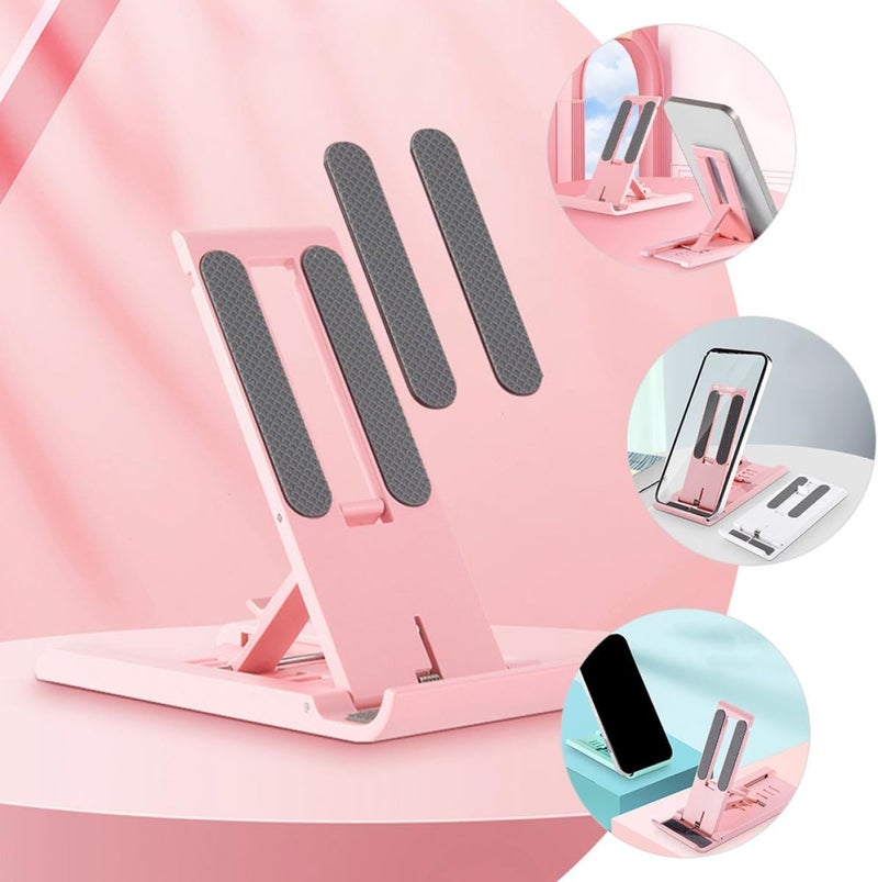 3pcs Foldable Phone Stand and Tablet Bracket Desktop Holder Set with Adhesive Adjustable Mobile Phone Support for Smartphones Multi-Color - Image 5