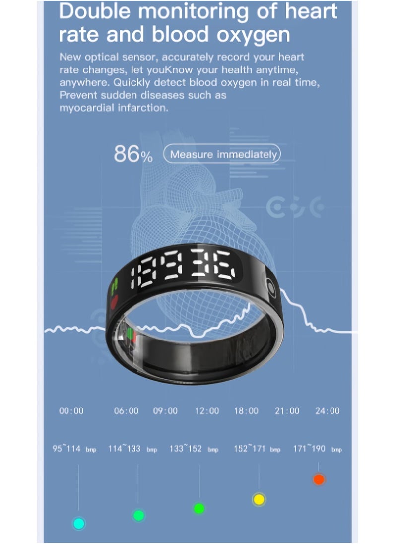 AROAQ - SR09 Fitness Ring, Gesture Control Ultra Thin Smart Ring With Sleep Monitor, IP68 Waterproof Activity Tracker With Digital Display, Smart Health Monitoring Ring For Women And Men, (Rose Gold) - Image 1