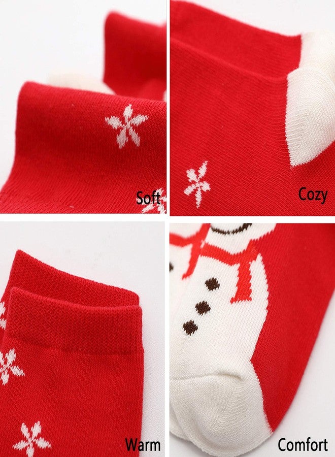 Frillybutts 5 Pack Kids Christmas Socks Boys Girls Toddler Baby Adult Family Cotton Xmas Socks - Image 2