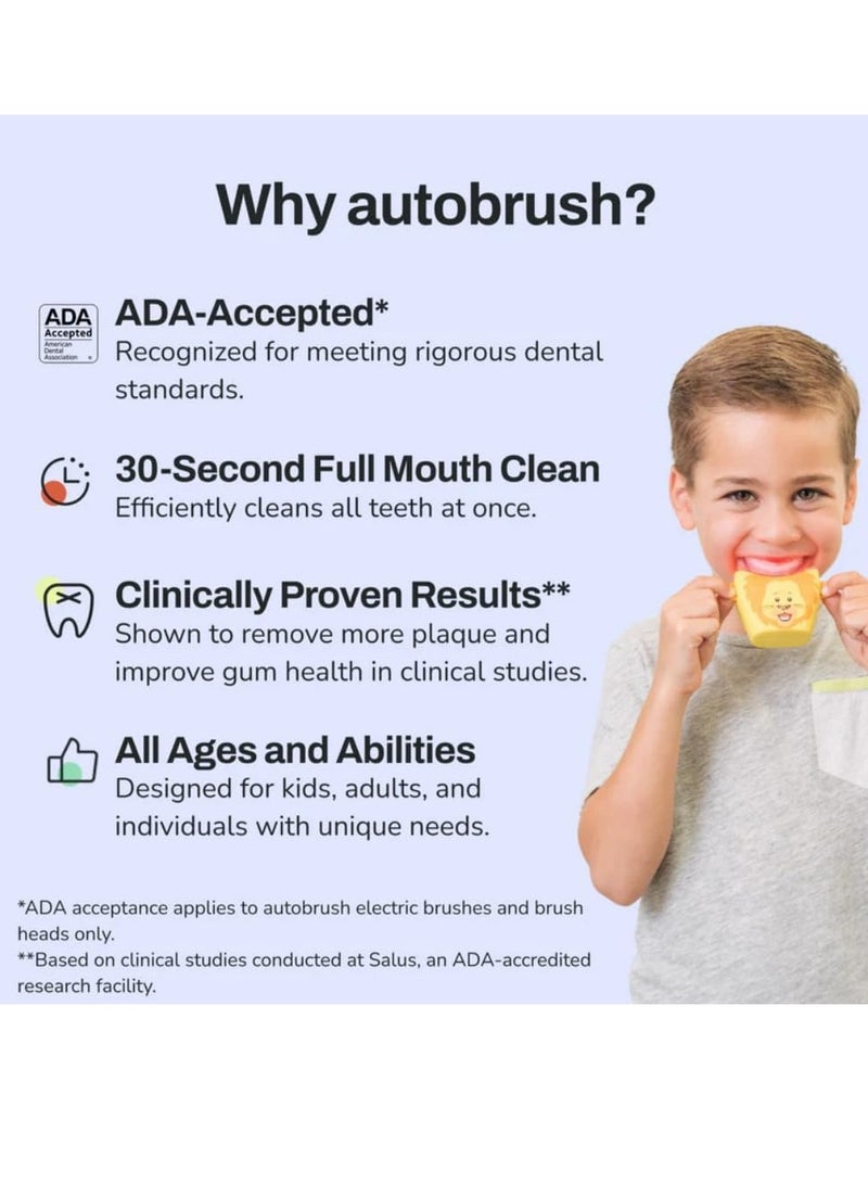 AutoBrush autobrush Kids U Shaped Electric Toothbrush, ADA Accepted, Sonic Pro with Unique 360° Nylon Bristles 3 Cleaning Modes,Whitening LED-Lights,Plays Music (Double-Sided),Ages 3-5, Dinosaur - Image 3