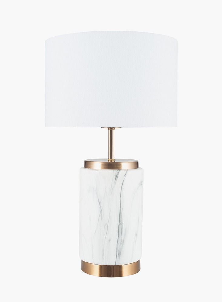 سوليتير مصباح ترابيزة من الستانلس ستيل ومظهر الرخام الطبيعي - Image 3