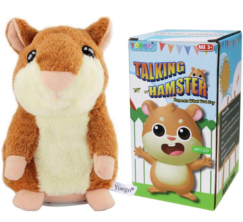 YOEGO Talking Hamster Repeats What You Say Interactive Stuffed Plush Animal Talking ToyPerfect Toy Gifts for Boys Girls Age 3 Brown - Image 2