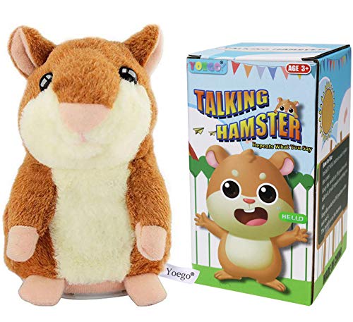 YOEGO Talking Hamster Repeats What You Say Interactive Stuffed Plush Animal Talking ToyPerfect Toy Gifts for Boys Girls Age 3 Brown - Image 1