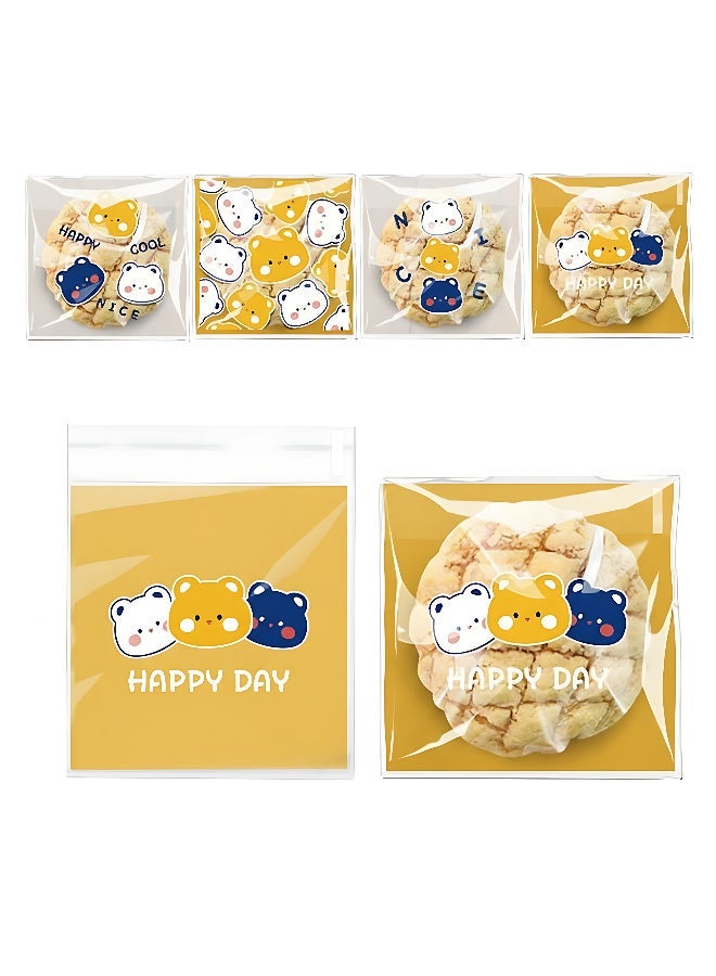 Kawkab 100 Self-Sealing Fortune Cookie Bags, Resealable Cellophane Snack Bags for Baking Cookies and Candies (7.5x7.5 cm) - Image 1