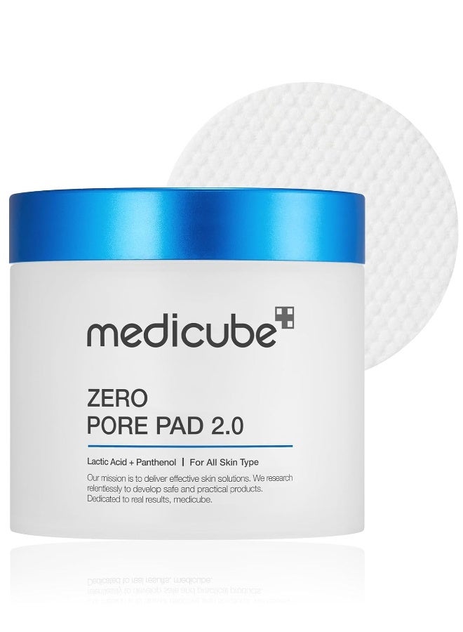 Medicube Zero Pore Pads 2.0 - Dual-Textured Facial Toner Pads for Exfoliation and Minimizing Pores with 4.5% AHA Lactic Acid & 0.45% BHA Salicylic Acid - Ideal for All Skin Types - Korean Skin Care - Image 1
