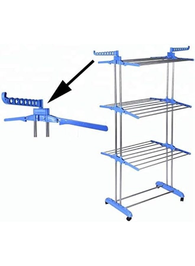alimforyou 4-Tier Clothes Drying Rack Foldable Stainless Steel Drying Rack Movable Drying Rack with 4 Wheels 170 x 50 x 76cm  - Image 3