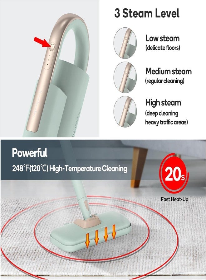 Newbealer Steam Cleaner 250 ml 1200 W Multifunctional Powerful Steam Vacuum Cleaner with 3 Levels Adjustable for Carpet, 7 Multi-Purpose Accessories and 2 Buffers - Image 2