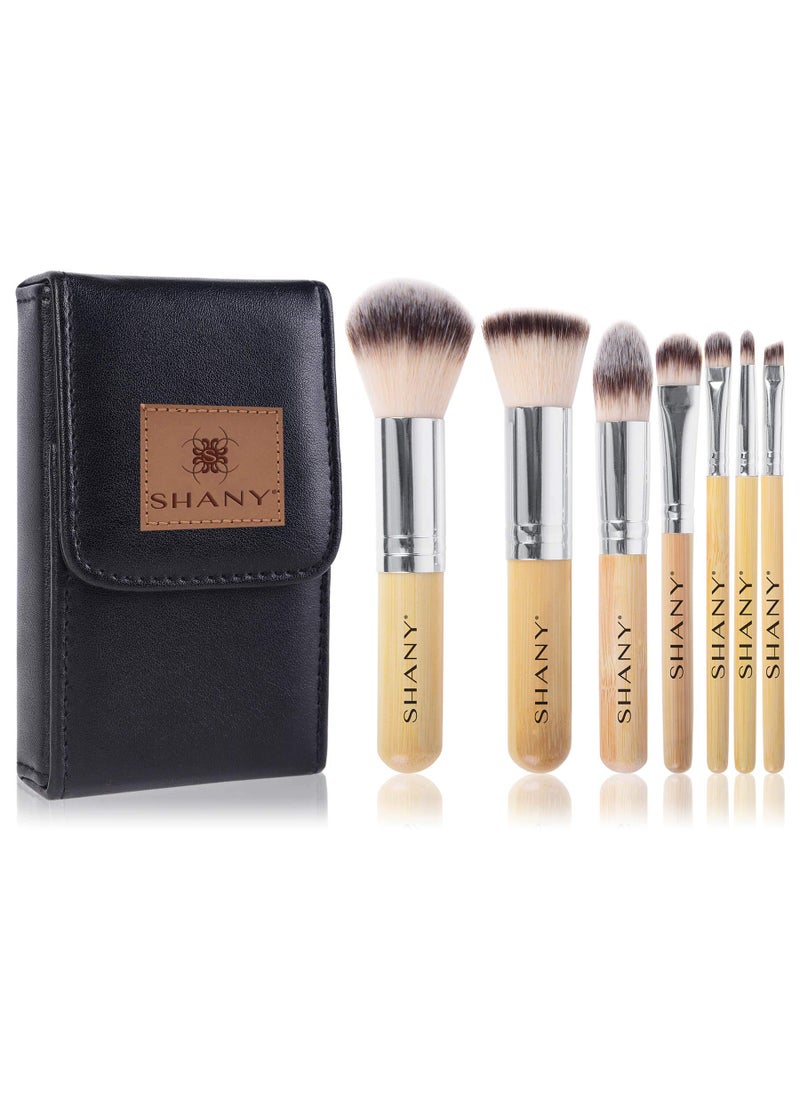 Shany SHANY Makeup Brushes - I love Bamboo - 7pc Petite Pro Bamboo Make up brush set with cosmetics brush Carrying Case 
