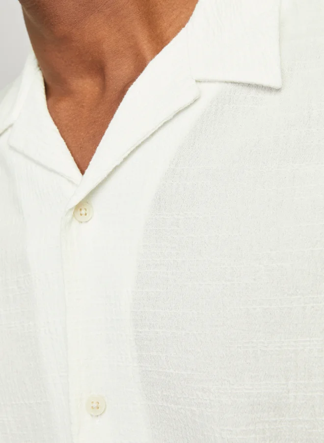 JACK & JONES Solid Resort Collar Regular Fit Shirt