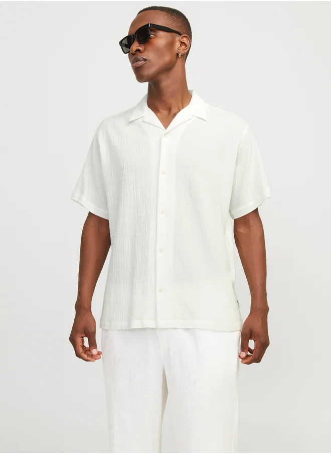JACK & JONES Solid Resort Collar Regular Fit Shirt