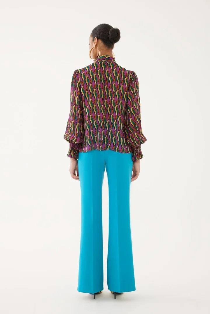 EXQUISE Blouse with Tie Detail