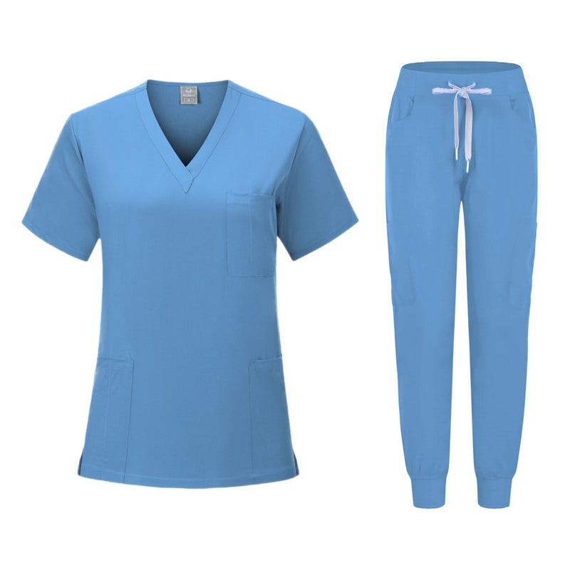 Quick-Dry Stretch Scrub Set Womens Short Sleeve Workwear 82005 green  - Image 5
