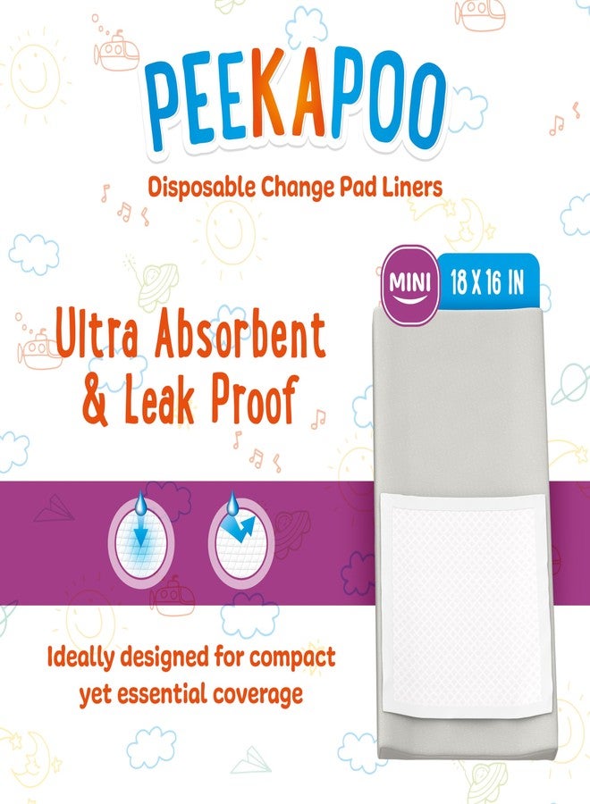 Peekapoo Disposable Changing Pads for Baby - 100 Pack - 18 x 16 Inches - Waterproof Absorbent Changing Pad Liners - Travel Mat for Diaper Changes - Image 2