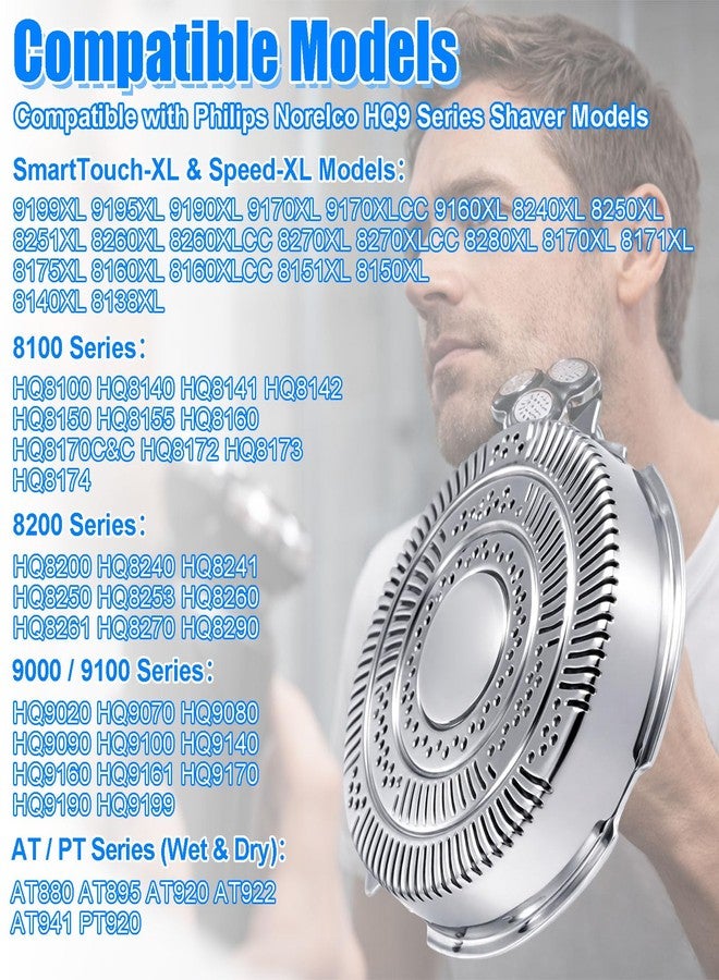 Ketofa HQ9 Replacement Shaver Heads for Phi-Lips Nor-elco, Shaver Heads Blades Cutter Compatible with SpeedXL 8240XL 8140XL 8150XL 8160XL 8170XL, Fits for 8100, 8200, 9100 Series & PT/AT900-6 Pack - Image 5