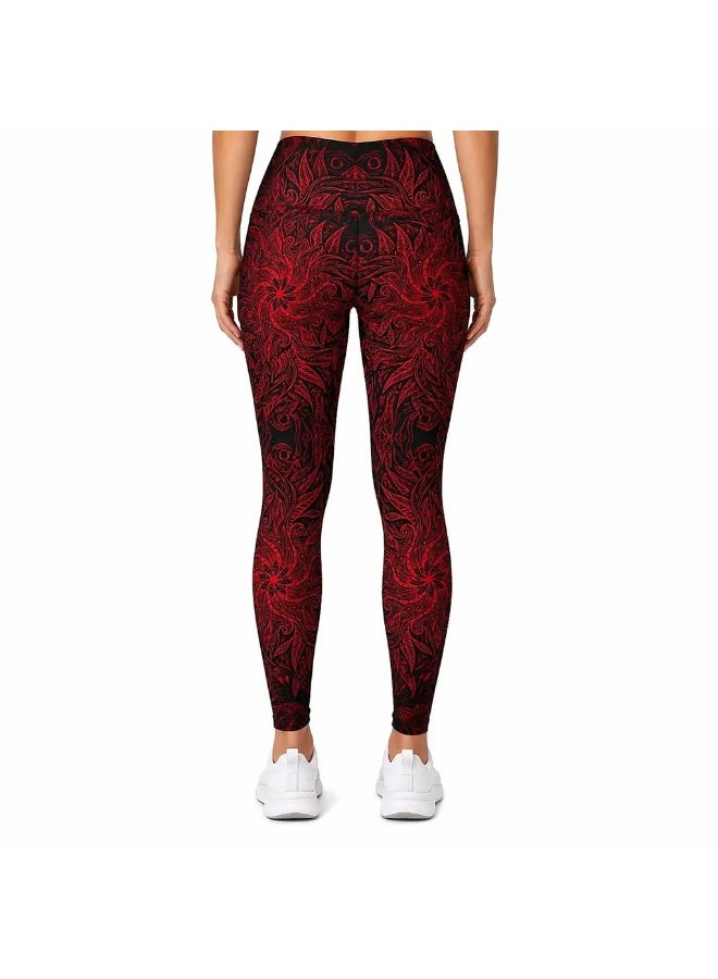 Hexa Sportswear Z26 Women’s Printed Leggings – 100% Polyester Dry Fit Activewear Yoga & Gym Pants – Stretch Fitness Running Leggings for Sports Training & Casual Wear - Made in Egypt - Image 3