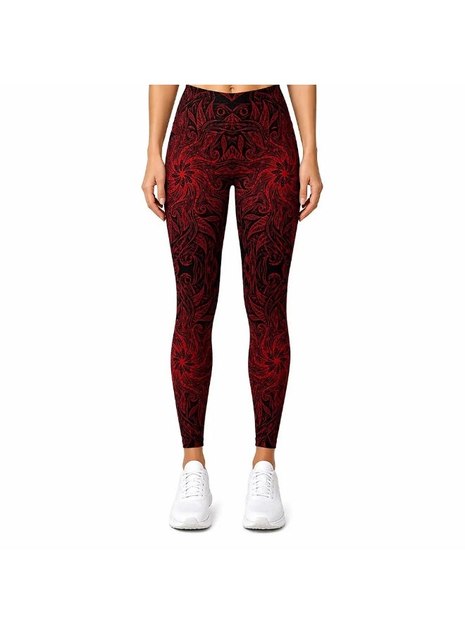 Hexa Sportswear Z26 Women’s Printed Leggings – 100% Polyester Dry Fit Activewear Yoga & Gym Pants – Stretch Fitness Running Leggings for Sports Training & Casual Wear - Made in Egypt - Image 1