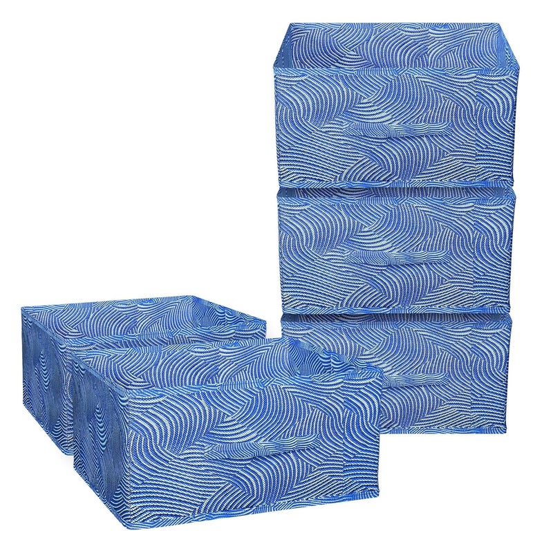 Kuber Industries Kuber Industries Storage BoxToy Box Storage For KidsFoldable Storage Box Rectangular Storage BoxSet Of 5Blue - Image 1