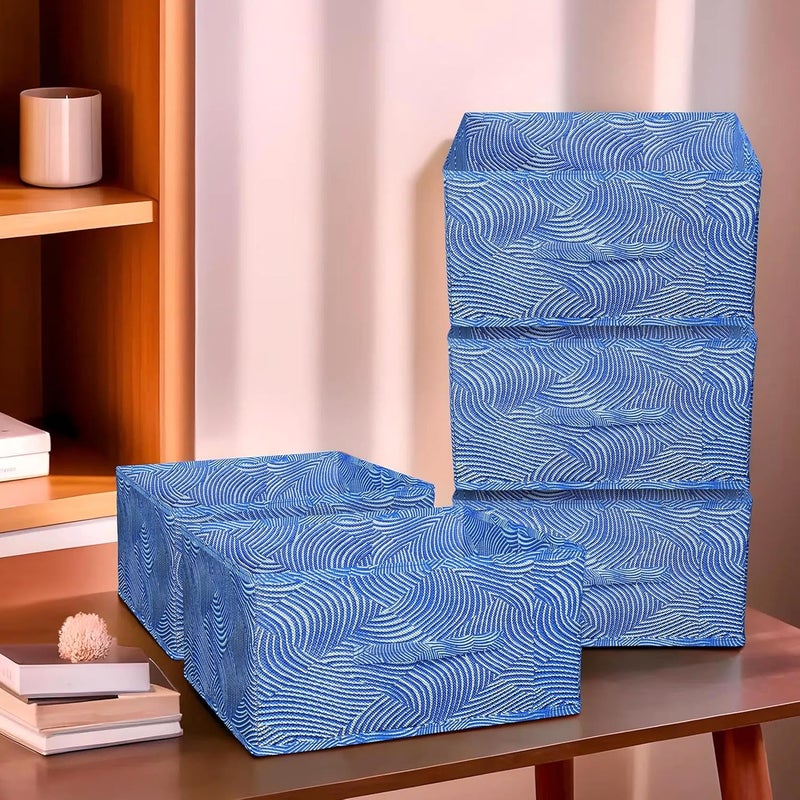 Kuber Industries Kuber Industries Storage BoxToy Box Storage For KidsFoldable Storage Box Rectangular Storage BoxSet Of 5Blue - Image 4