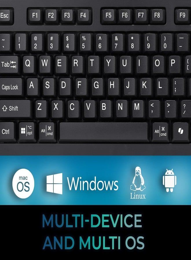 Adesso EasyTouch 445 Multi-Channel Wired Touchpad Keyboard, Black (AKB-445UB) - Image 3