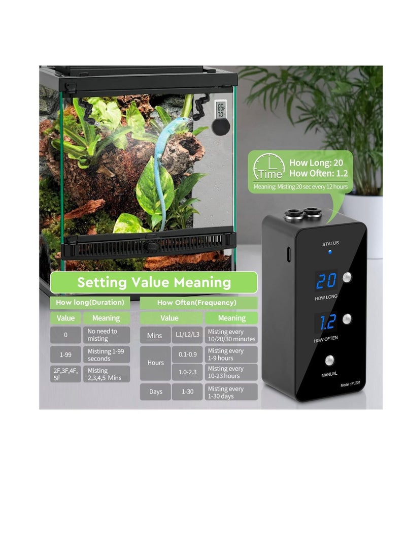 general moistenland Reptile Humidifier, Misting System for Terrariums, Automatic with Adjustable Spray Nozzles - Image 4
