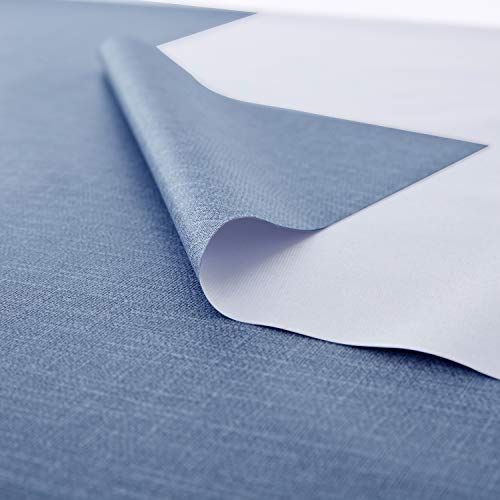 NLMUVW Square Vinyl Tablecloth 100% Waterproof Oil Proof Spill Proof PVC Table Cloth Wipe Clean Table Cover for Kitchen Dining Picnic, 54 x 54 inch, Blue - Image 4