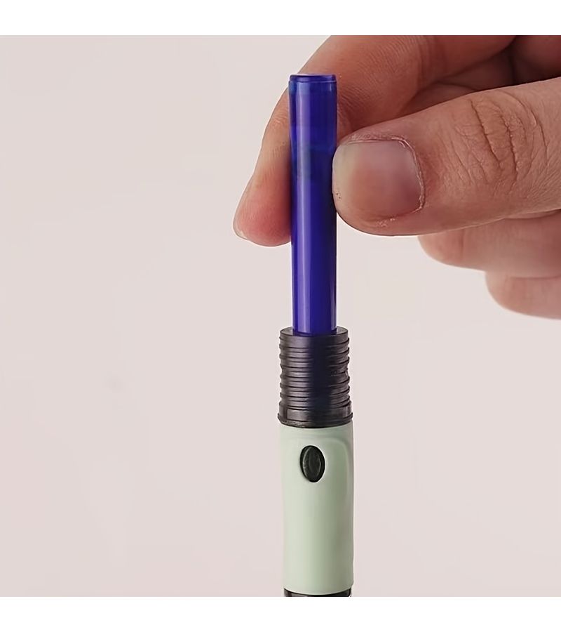 1 Pen Set With 10 Erasable Blue Black Ink Refills 0.38mm Electroplated Colorful Nib Magnetic Cap Design For School Journal Writing - Image 5