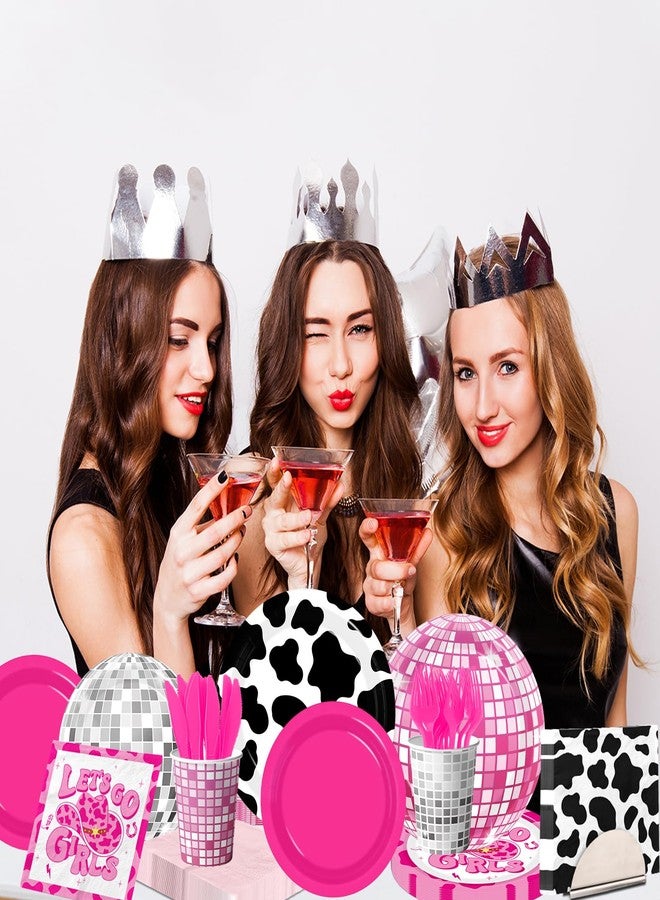 YTGUVBK Cowgirl Birthday Party Decorations, 144Pcs Disco Cowgirl Party Decorations Tableware Includes Pink Cowgirl Plates and Napkins Disco Cups for Western Cowgirl Disco Bachelorette Party Decorations - Image 5