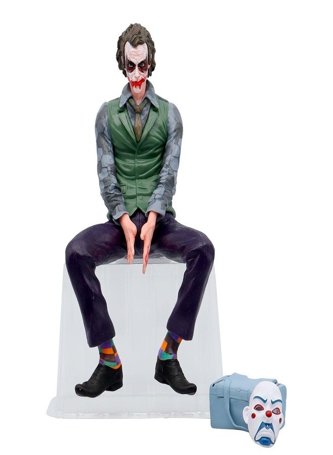 AKSKO 24cm Clown-Themed Villain Action Figure - Sitting Pose Figurine with Removable Mask, Multicolor Desk & Car Decoration - Collectible Model Toy (1 Piece) - Image 1