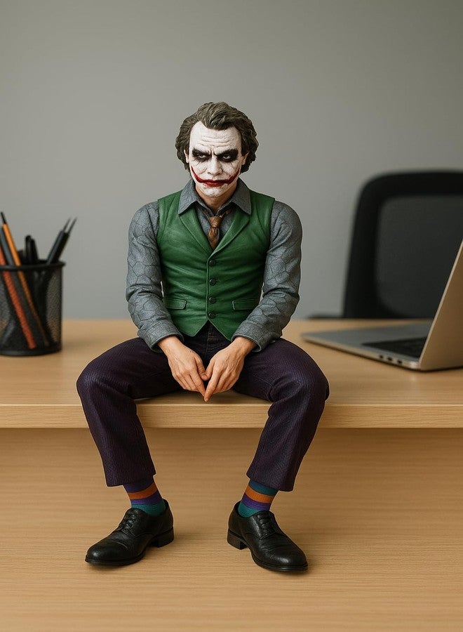 AKSKO 24cm Clown-Themed Villain Action Figure - Sitting Pose Figurine with Removable Mask, Multicolor Desk & Car Decoration - Collectible Model Toy (1 Piece) - Image 2