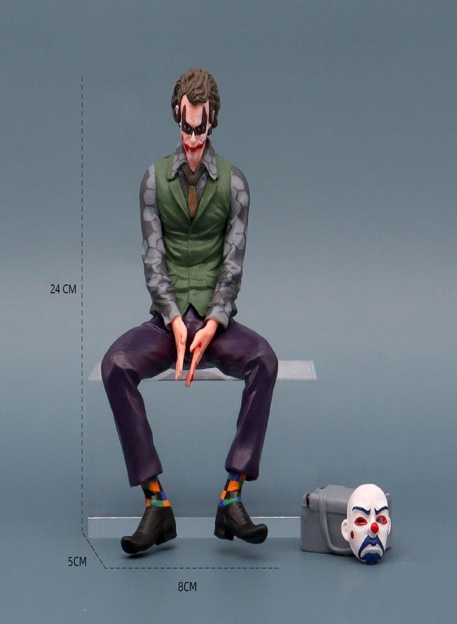 AKSKO 24cm Clown-Themed Villain Action Figure - Sitting Pose Figurine with Removable Mask, Multicolor Desk & Car Decoration - Collectible Model Toy (1 Piece) - Image 3