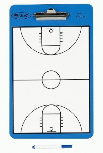 Markwort Two Sided Basketball Court Clipboard, Blue and White - Image 4