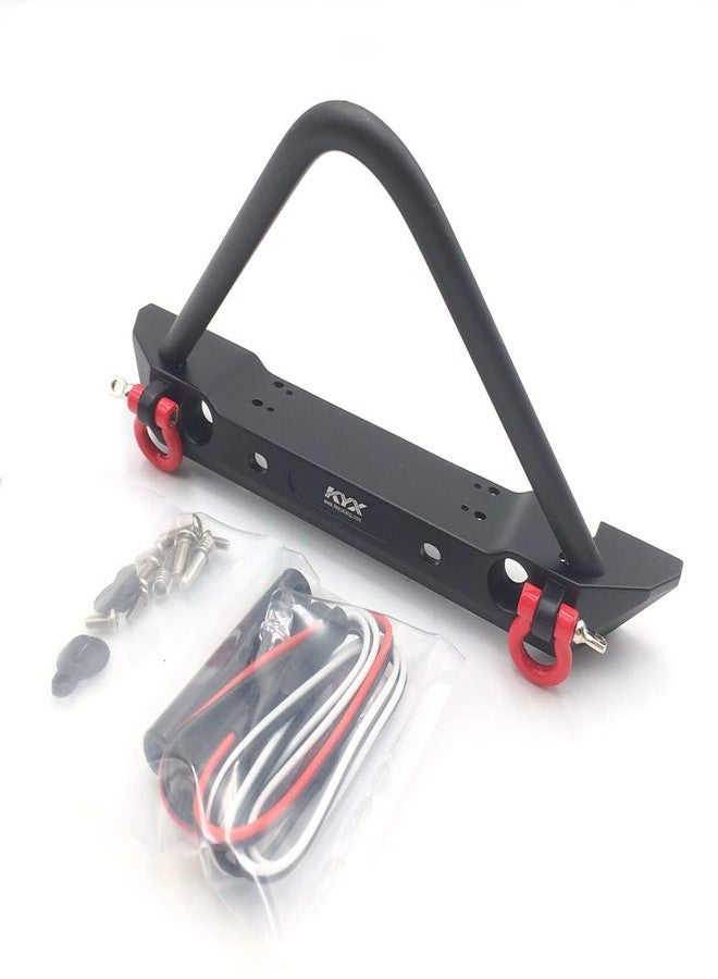 KYX مجموعة مصدات أمامية وخلفية معدنية من KYX Racing مع مصابيح LED، قطع غيار وإكسسوارات مُحسّنة لسيارات التحكم عن بُعد من نوع Axial SCX10 II 90046 و Traxxas TRX-4 TRX4 - Image 3
